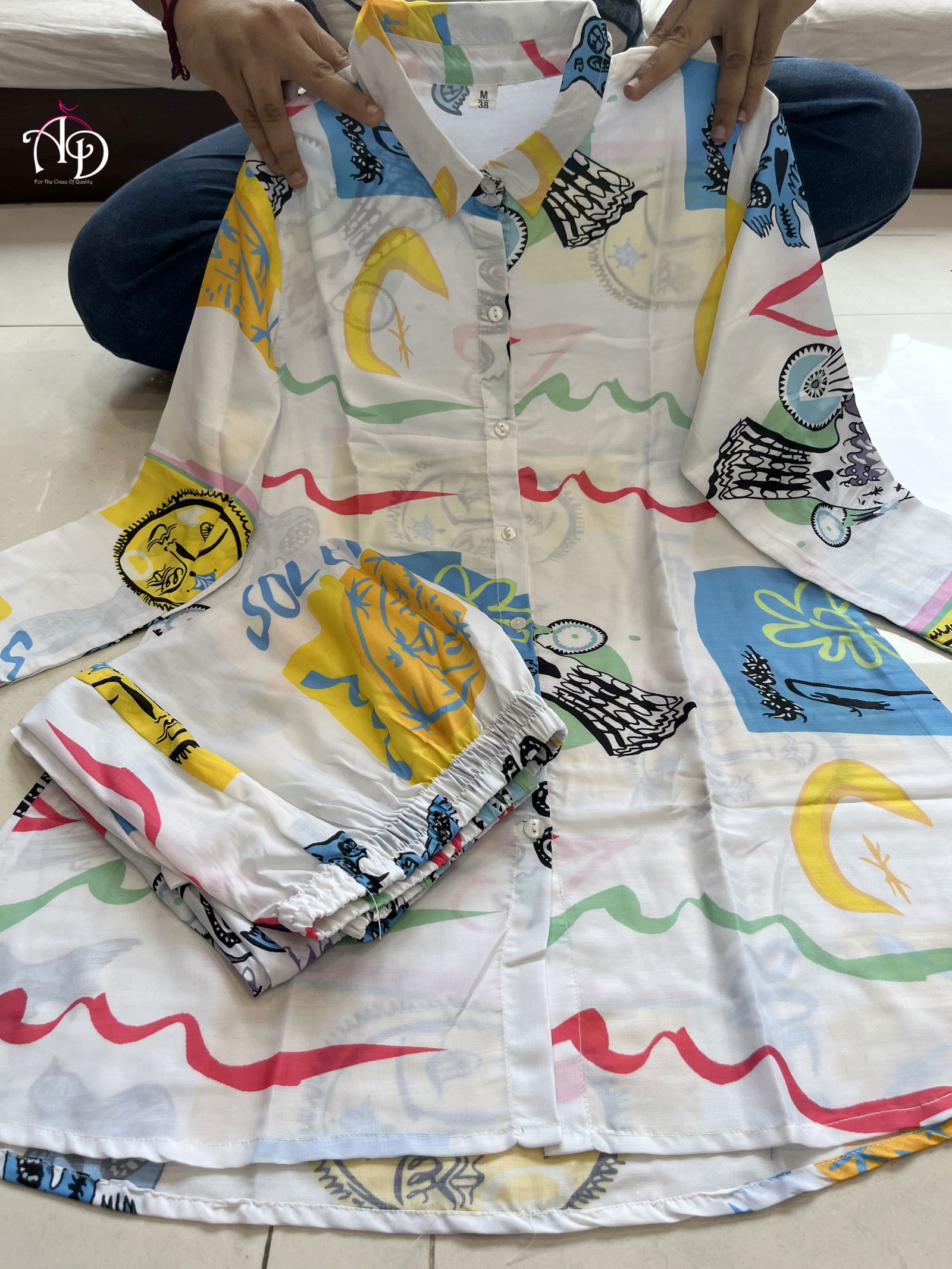 New Muslin Pure Cotton Co-ord Set 